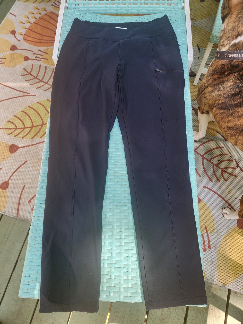 Columbia Fleece Lined Black Women's Active Pants with Zip Pocket